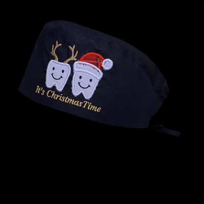 Cuffia C/Ricamo Dentini Christmas Time Vari Colori