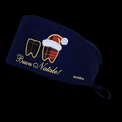 Cuffia C/Ricamo Dentini Buon Natale Vari Colori Cuffia C/Ricamo Dentini Buon Natale Vari Colori