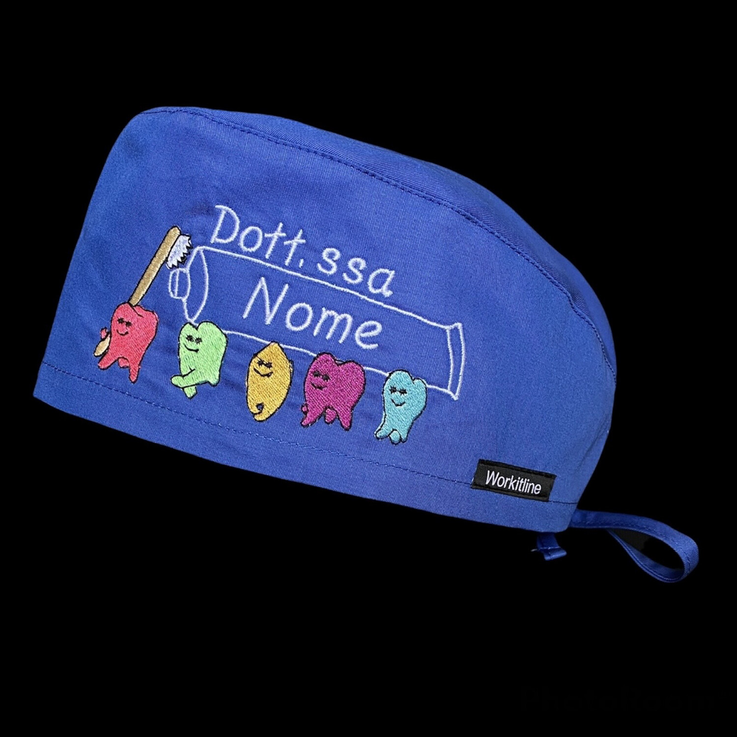 Cuffia C/Ricamo Dentini + Nome Vari Colori