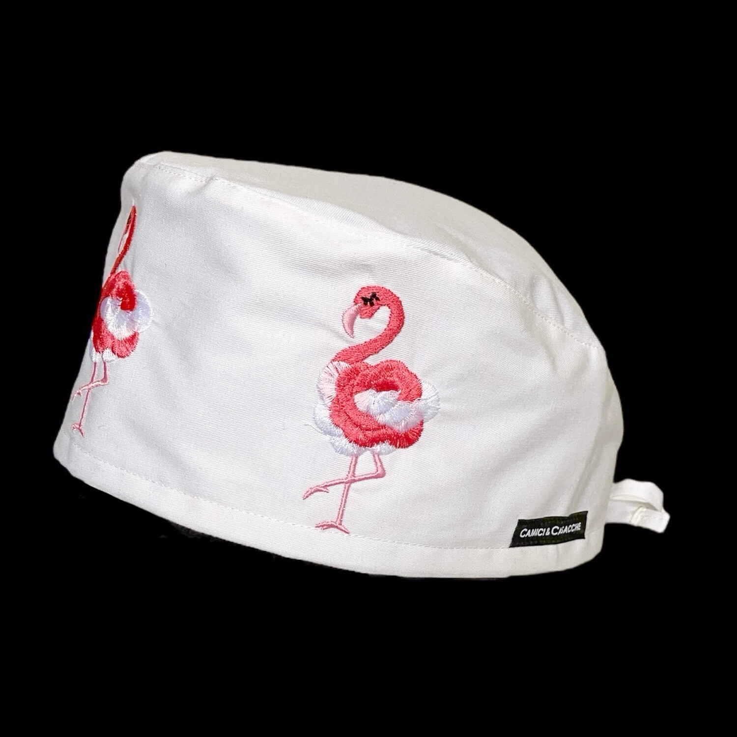 Cuffia C/Ricamo Flamingos Vari Colori
