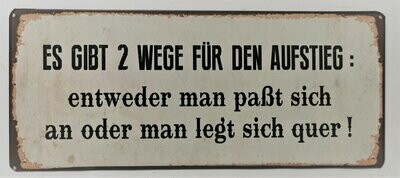 Schild "2 Wege", ca. H13cm B30,5cm, Metall, Papieraufzug