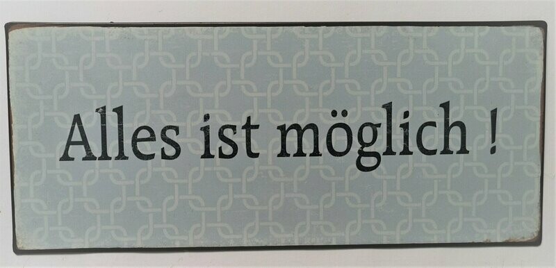 Schild Schild "Alles", ca. H13cm B30,5cm, Metall, Papieraufzug