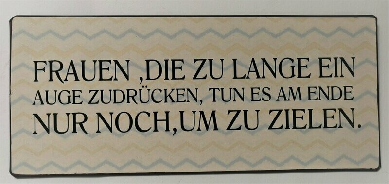 Schild Schild "Auge zudrücken", ca. H13cm B30,5cm, Metall, Papieraufzug