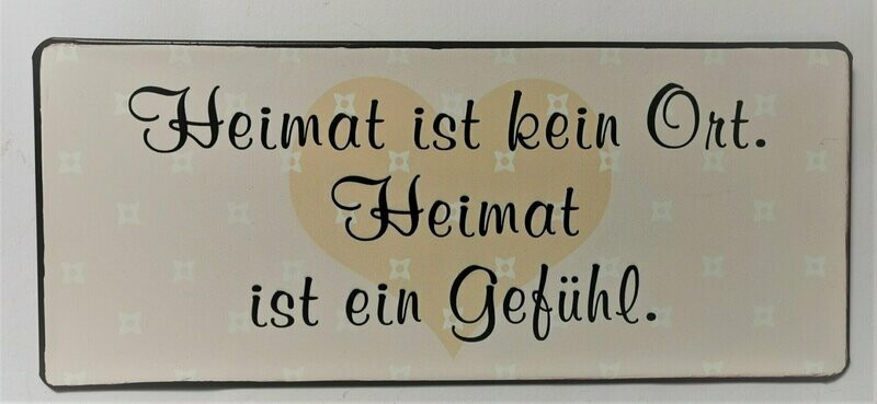 Schild Schild "Heimat", ca. H13cm B30,5cm, Metall, Papieraufzug