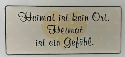 Schild "Heimat", ca. H13cm B30,5cm, Metall, Papieraufzug
