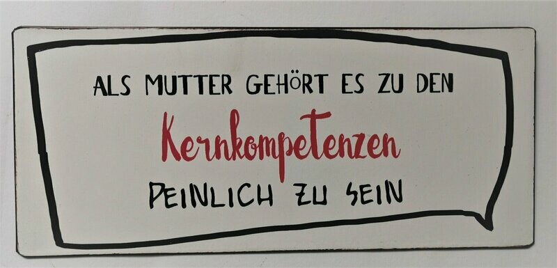 Schild Schild "Kernkompetenzen", ca. H13cm B30,5cm, Metall, Papieraufzug