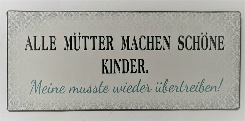 Schild Schild "Schöne Kinder", ca. H13cm B30,5cm, Metall, Papieraufzug