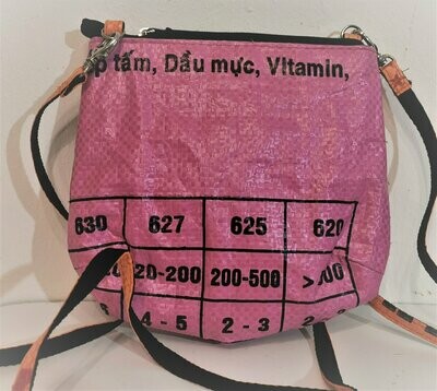 Minibag pink UPCYCLING, ca. H18cm B17,5cm T4,5cm, Kunststoff