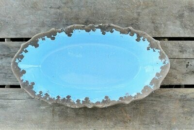 Schale, H5,5cm B14,5 L27,5cm, Keramik baby-blau