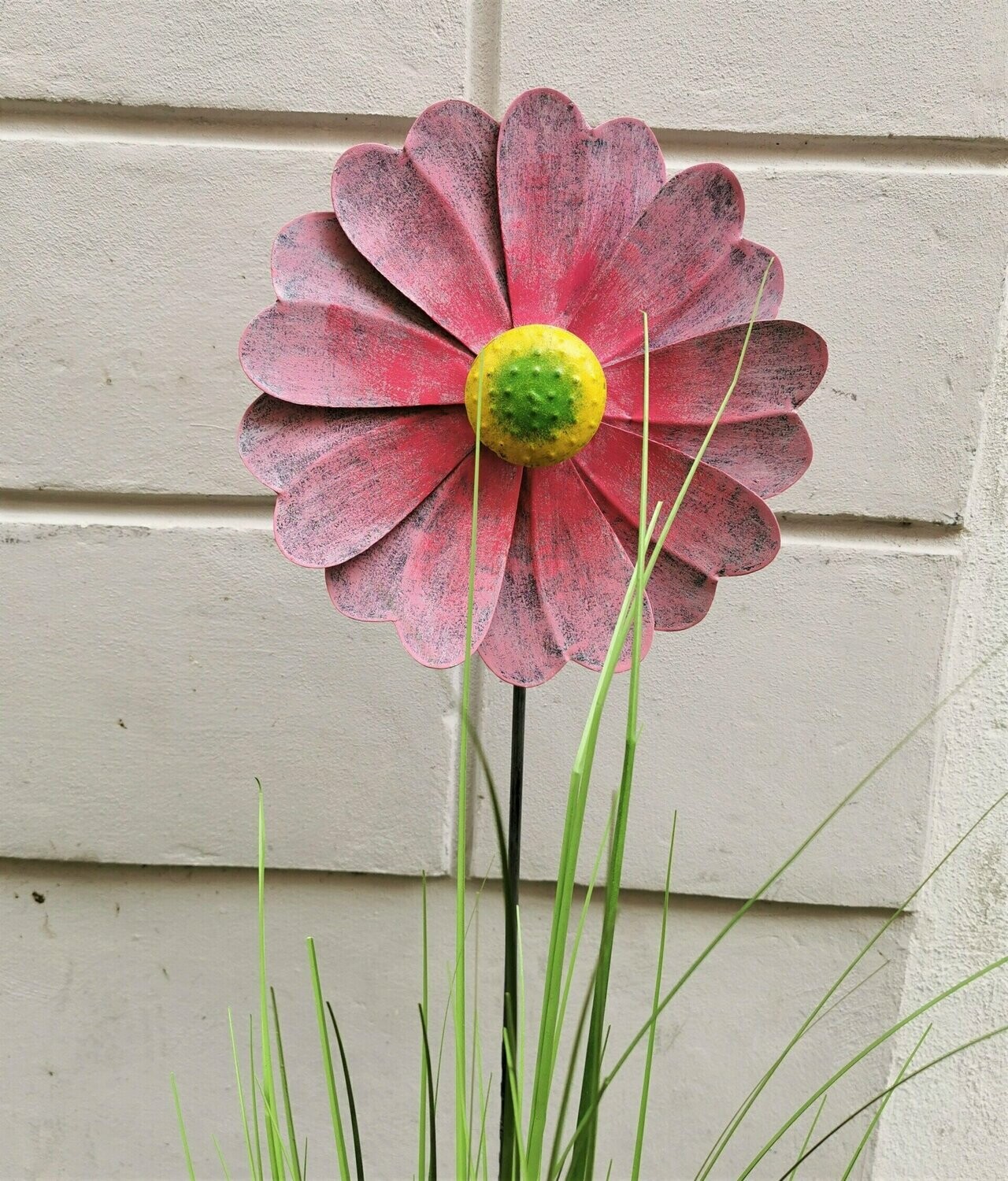 Windrad Blume rosa, H 90cm,  Blumen-dm 31cm; KEIN VERSAND MÖGLICH, NUR ABHOLUNG