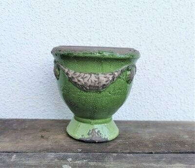 Übertopf Keramik altgrün, H14cm für 10er Topf