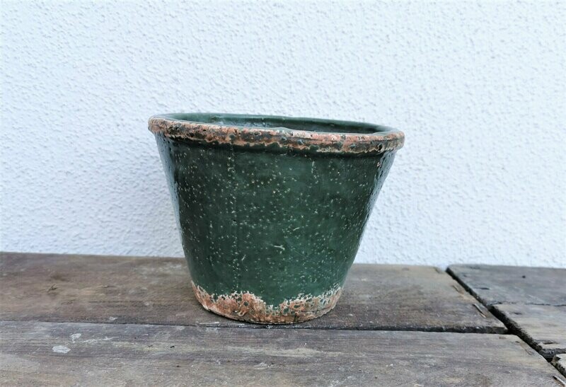 Übertopf dunkelgrün, H13cm dm 10-14,5cm, Keramik Übertopf dunkelgrün, H13cm dm 10-14,5cm, Keramik