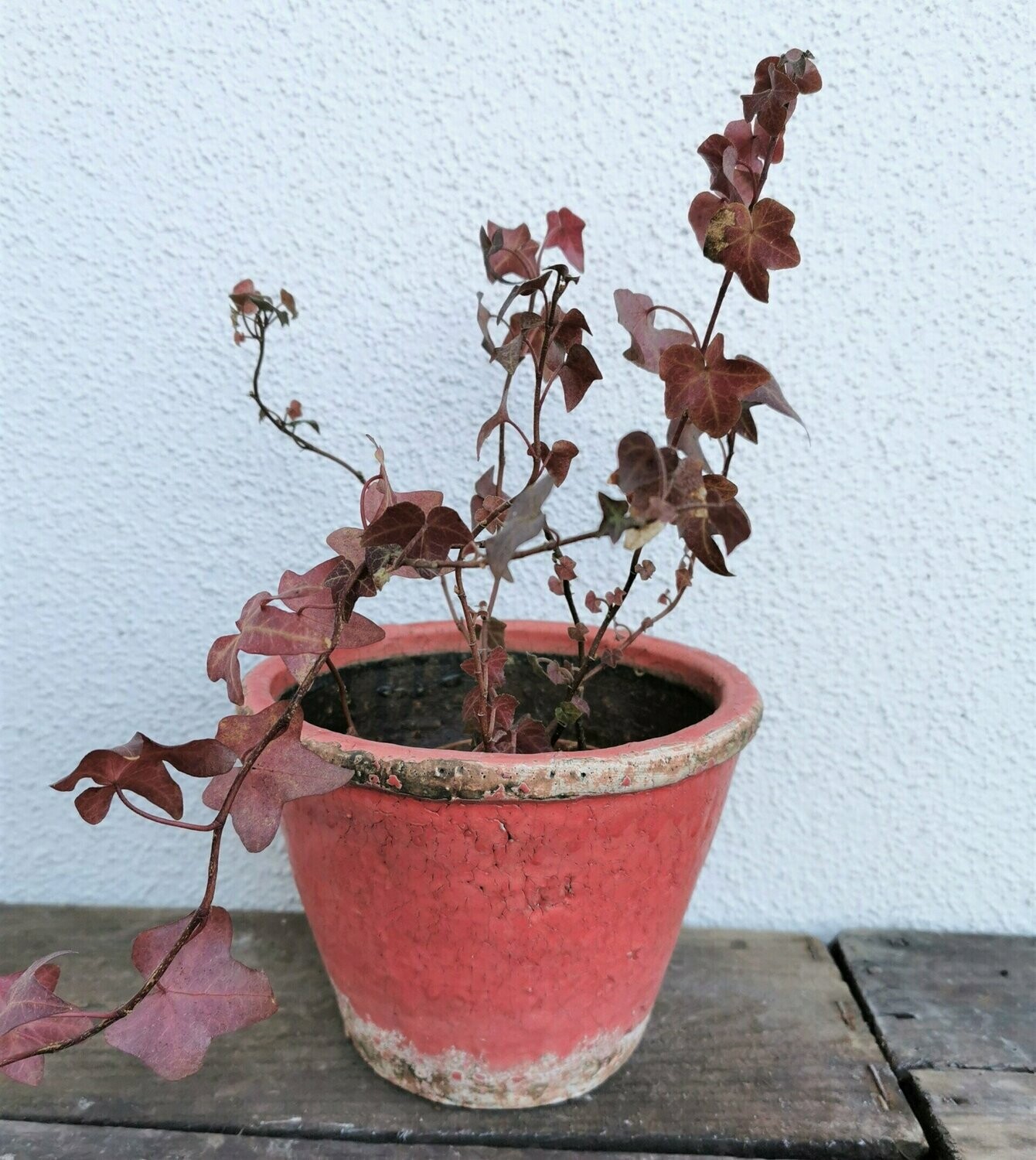 Übertopf altrot, H13cm dm10-14,5cm, Keramik