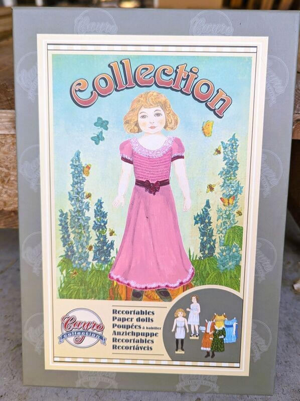 Kinderspiel Anziehpuppen Pappkarton, mit Holzaufsteller; in nostalgisch gestaltetem Verpackungskarton H4cm B19cm L27,5cm; Kinderspiel Anziehpuppen Pappkarton, mit Holzaufsteller; in nostalgisch gestaltetem Verpackungskarton H4cm B19cm L27,5cm;