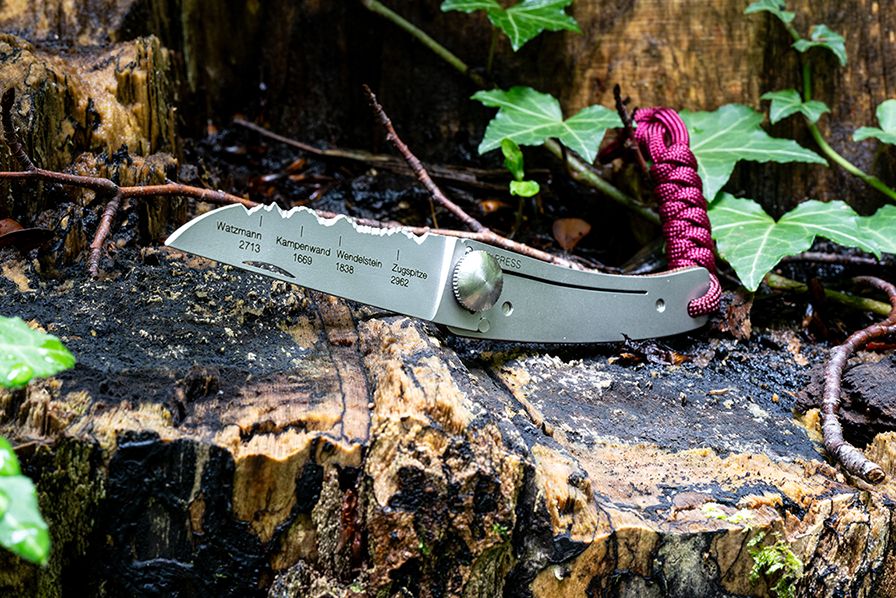 Klappmesser KISS mit Paracord Burgundy geknüpft - Best of Bayern