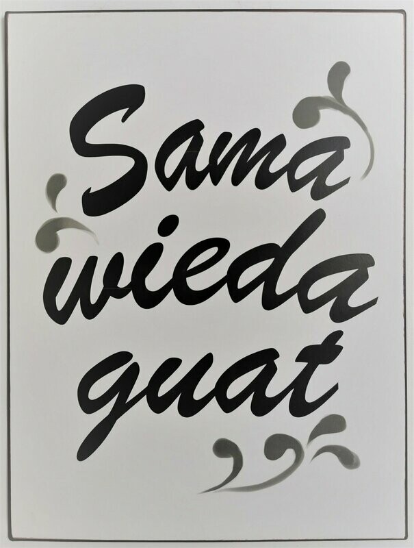 Schild Schild "Guat", ca. H35cm B26cm, Metall, Papieraufzug