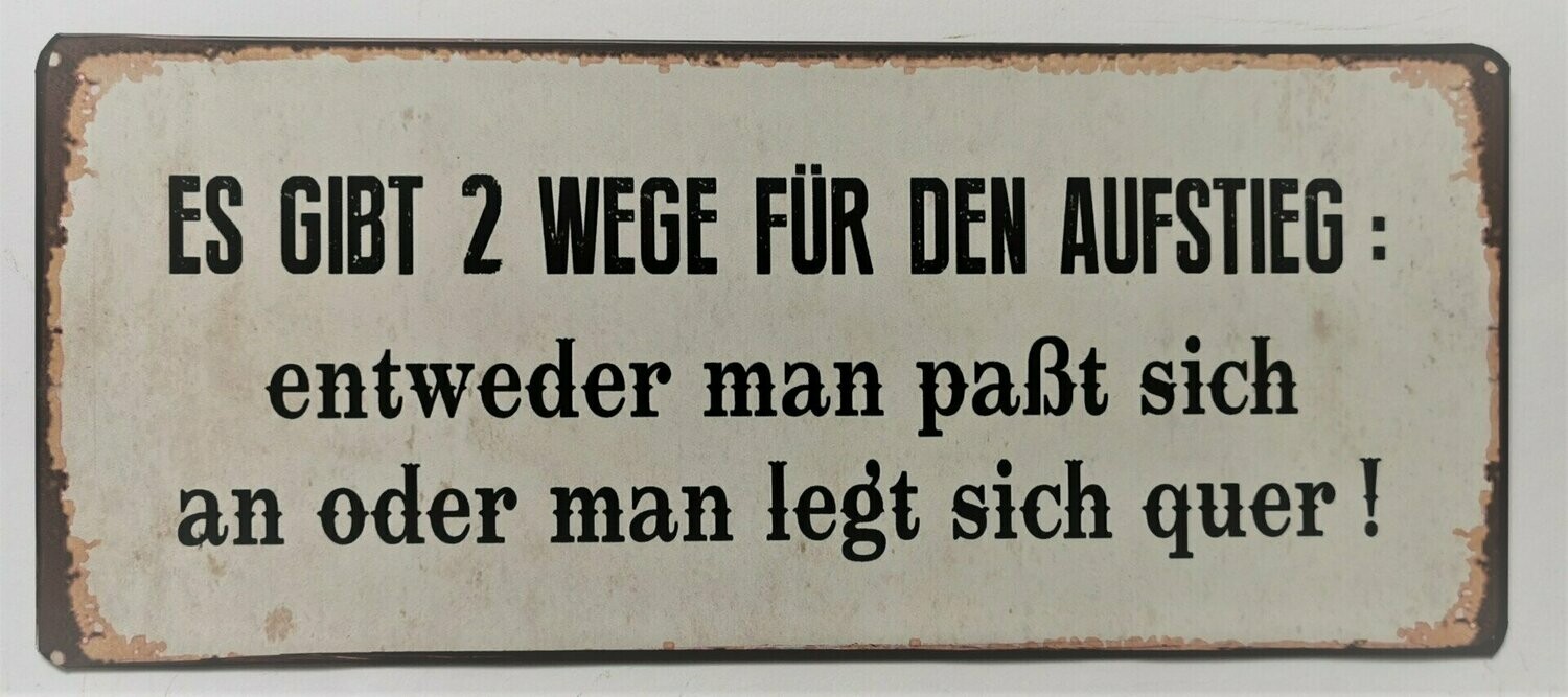 Schild "2 Wege", ca. H13cm B30,5cm, Metall, Papieraufzug