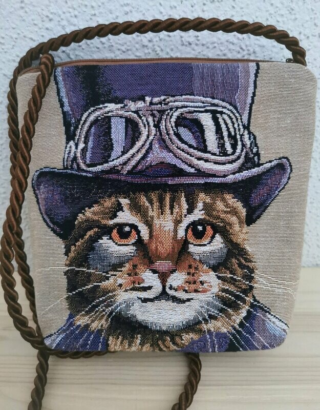 Täschchen Cool Cat, ca. H18,5cm B20cm, Stoff, Made in Germany Täschchen Cool Cat, ca. H18,5cm B20cm, Stoff, Made in Germany