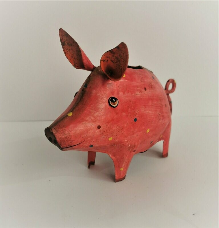 Sparschwein Mini, H13cm B6cm L17cm, Metall Sparschwein Mini, H13cm B6cm L17cm, Metall