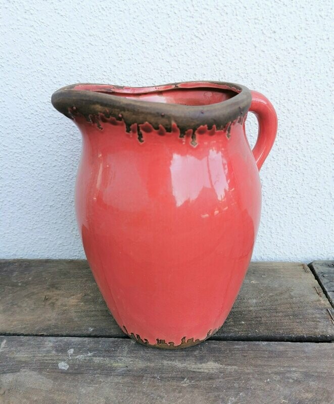 Krug, H25cm dm17cm, Keramik erdbeerrot----Abverkauf statt 24,50€ Krug, H25cm dm17cm, Keramik erdbeerrot----Abverkauf statt 24,50€