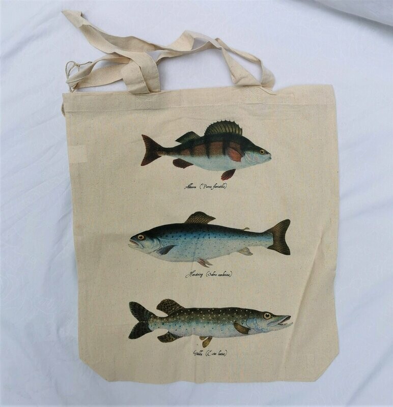 Stofftasche Fishes, H40cm B38cm, Biobaumwolle Stofftasche Fishes, H40cm B38cm, Biobaumwolle