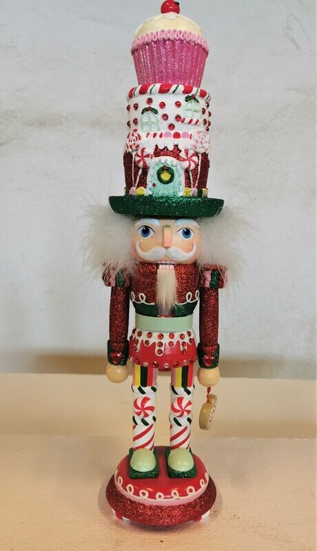Nussknacker Jelly, H456cm B11,5cm; Holz bemalt und beglittert