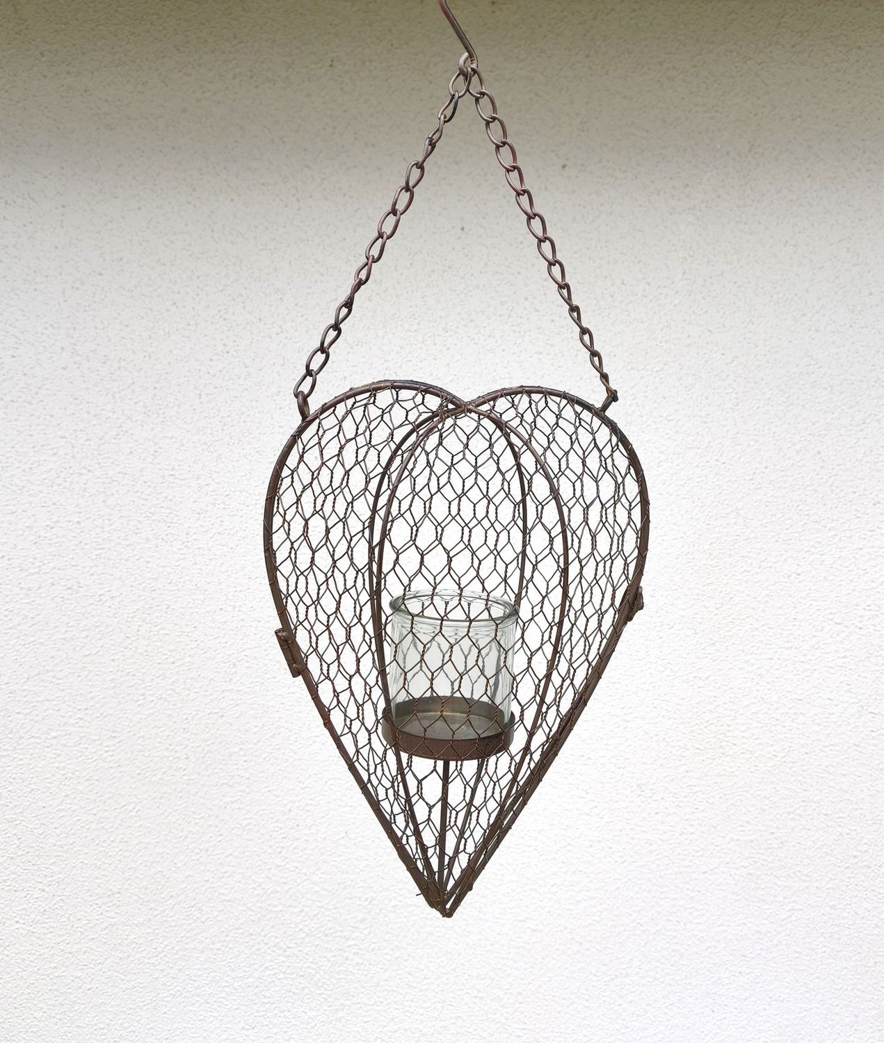 Hänger Herz Windlicht, Metall; Glaseinsatz; H33,5cm B22cm T10,5cm Hänger Herz Windlicht, Metall; Glaseinsatz; H33,5cm B22cm T10,5cm