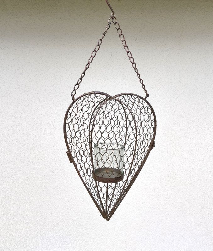 Hänger Herz Windlicht, Metall; Glaseinsatz; H33,5cm B22cm T10,5cm Hänger Herz Windlicht, Metall; Glaseinsatz; H33,5cm B22cm T10,5cm