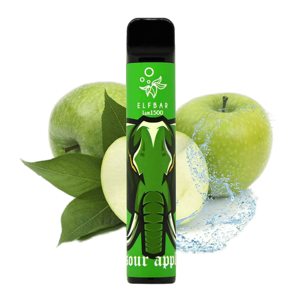Elf Bar 1500 LUX Sour Apple Disposable Pod Device
