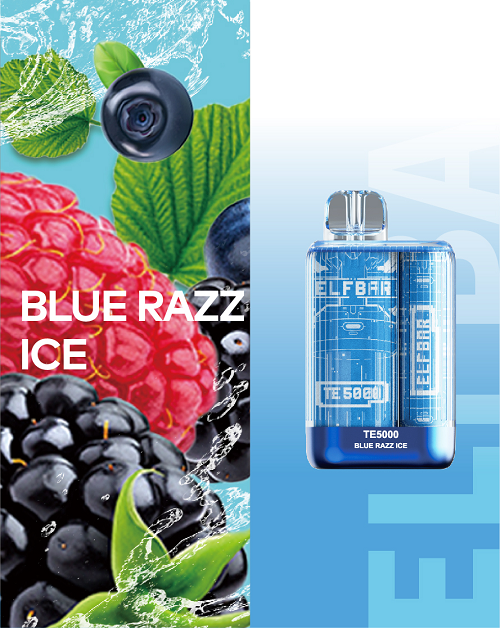Elf Bar TE5000 Blue Razz Ice Disposable Pod Device
