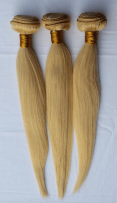 16'' Brazilian Human Straight Hair Extensions colour 613 - bundle of 3
