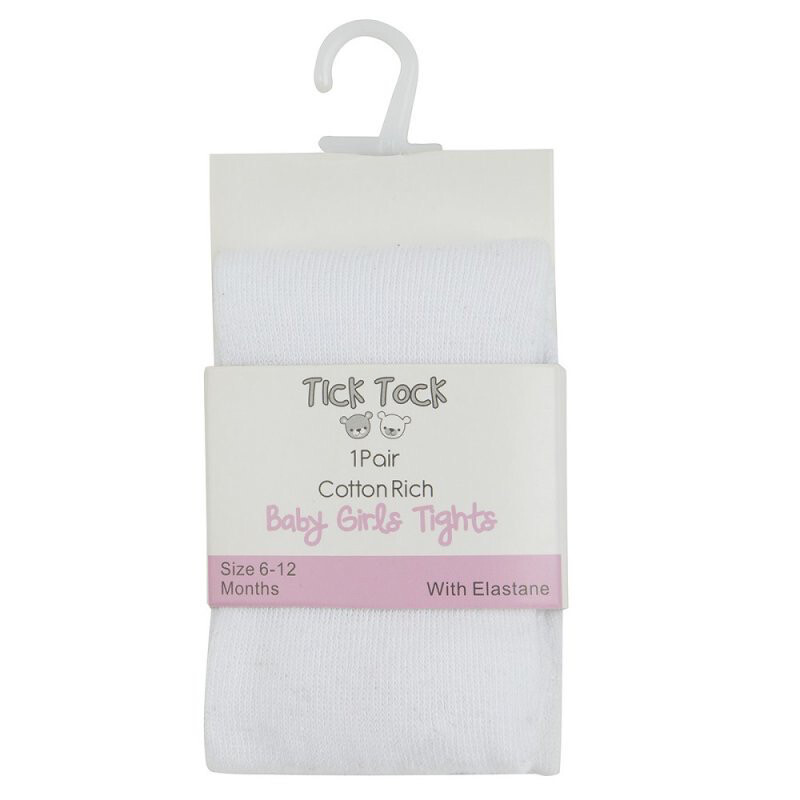 Baby and Toddler Girls Cotton White Tights
