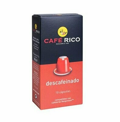 CAFÉ RICO. Descafeinado. 10 capsulas