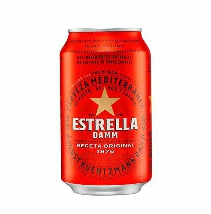 ESTRELLA DAMM. Cerveza. Pack 12 latas 33 cl