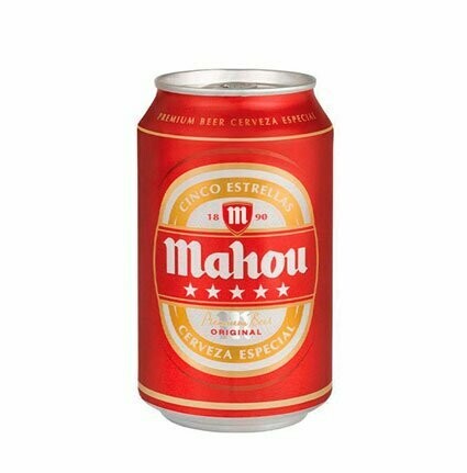 MAHOU (5 Estrellas). Cerveza. Pack 12 latas 33 cl