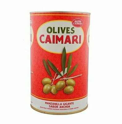 OLIVES OLI CAIMARI. Aceitunas manzanilla sabor anchoa 160/180. Lata 4100 g