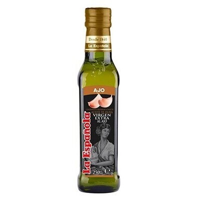 LA ESPAÑOLA.
Condimento aceite de oliva virgen extra al ajo. 250 ml