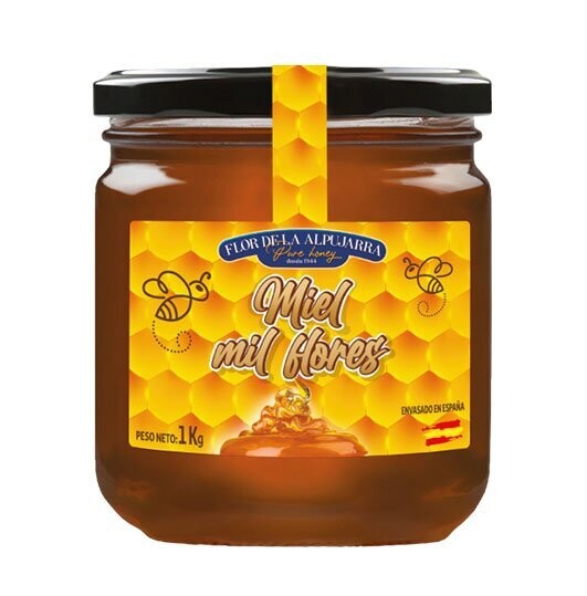 FLOR DE LA ALPUJARRA. Miel de flores. Tarro cristal 1 kg