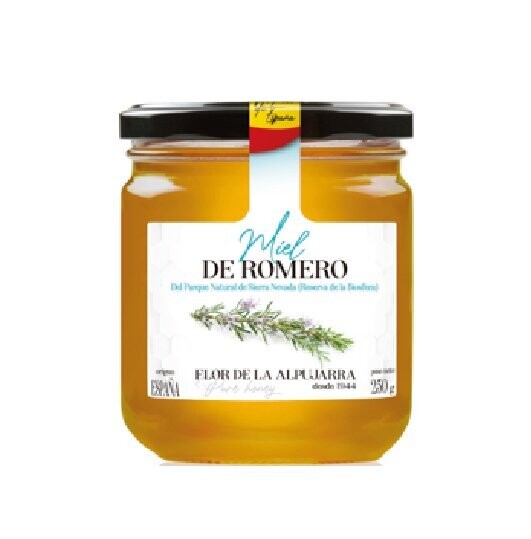 FLOR DE LA ALPUJARRA. Miel de romero. Tarro cristal 250 g