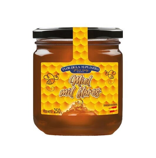 FLOR DE LA ALPUJARRA. Miel de flores. Tarro cristal 250 g