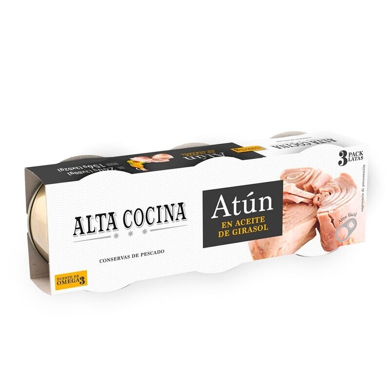 ALTA COCINA. Atún en Acte Girasol. Pack 3 latas. 156 g