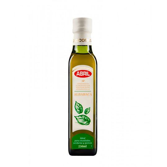 ABRIL. Condimento aceite de oliva virgen extra a la albahaca. 250 ml