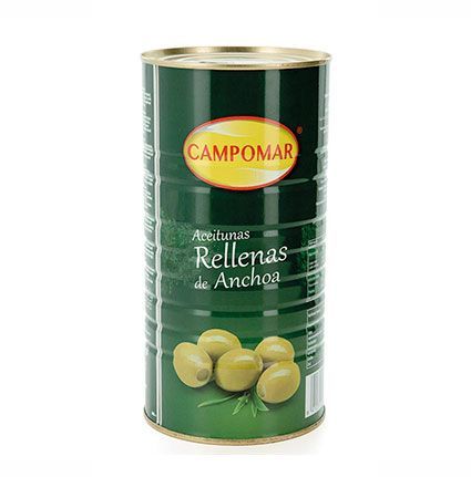 CAMPOMAR . Manzanilla Rellena Anchoa 200/220. Lata 600 g