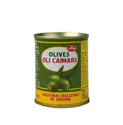 OLIVES OLI CAIMARI. Manzanilla rellena anchoa mini bar  280/320. 50 g