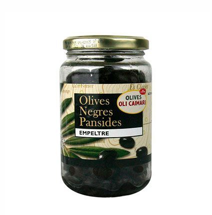 OLIVES OLI CAIMARI. Aceitunas negras pansidas. 350 g