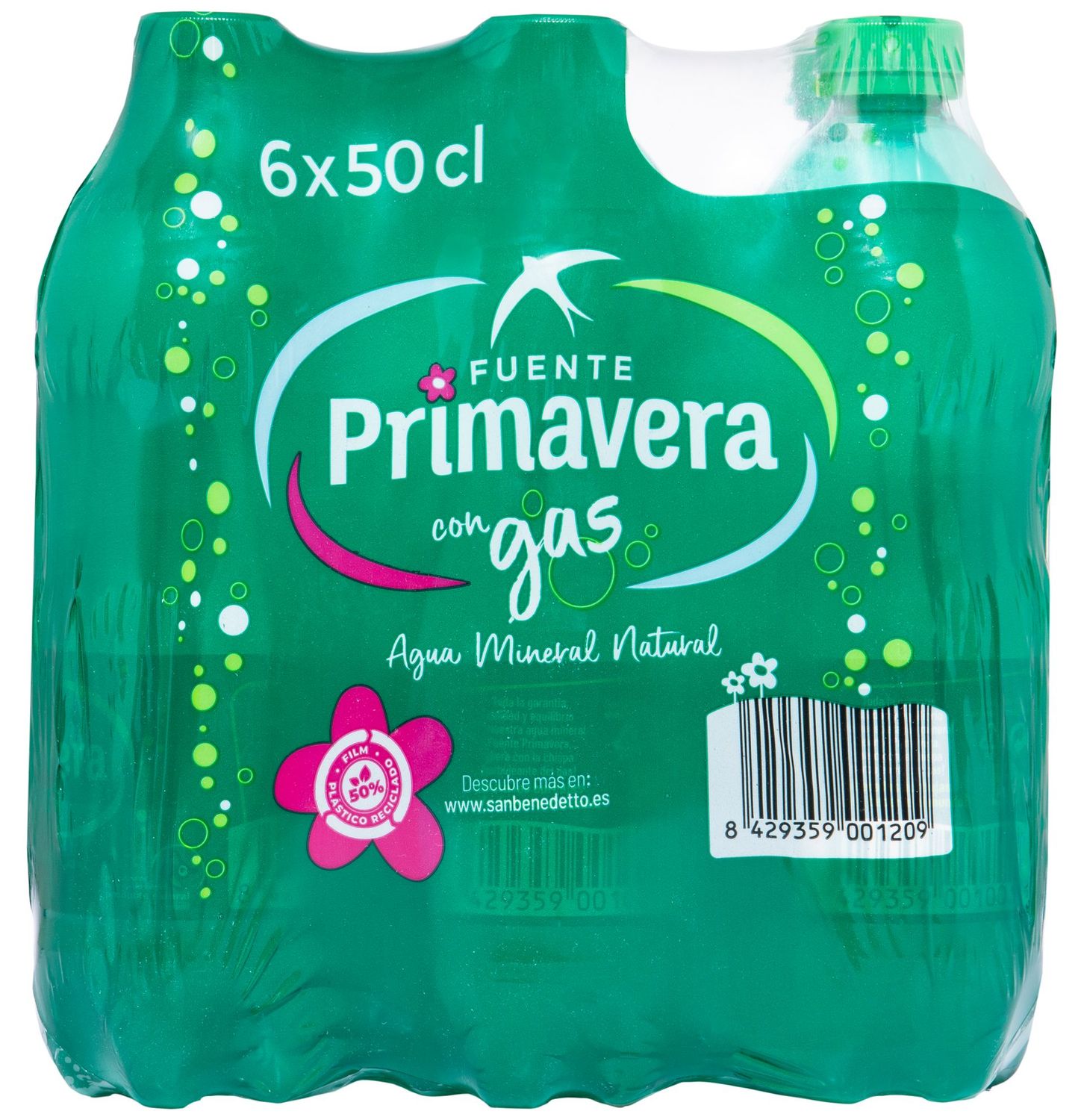 FUENTEPRIMAVERA . Agua mineral GAS. Pack 6 botellas. 1,5L FUENTEPRIMAVERA . Agua mineral GAS. Pack 6 botellas. 1,5L