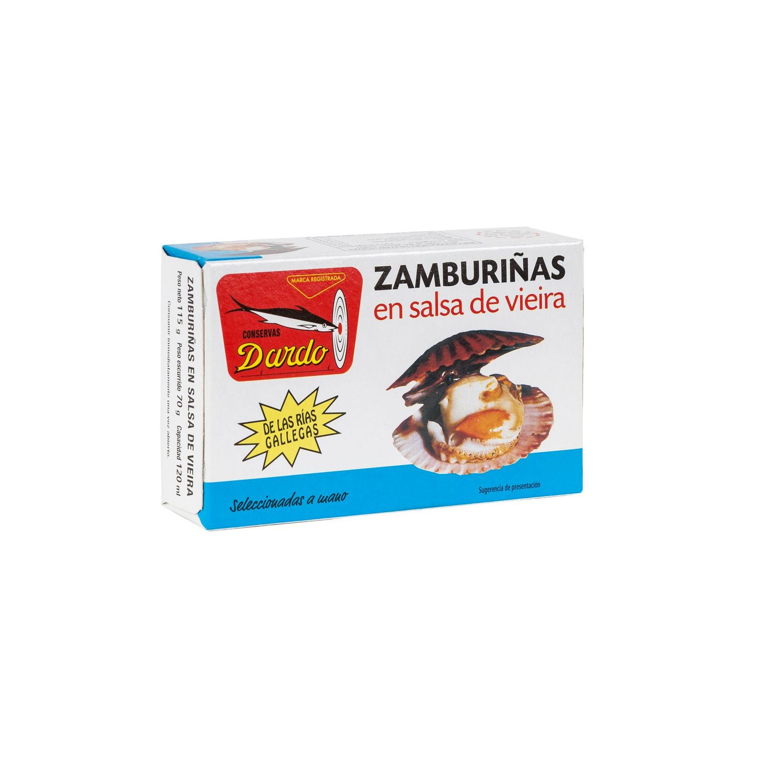 Zamburiñas Salsa Vieira DARDO L-115g-70g PNE Zamburiñas Salsa Vieira DARDO L-115g-70g PNE