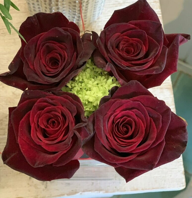 Carré de roses rouges