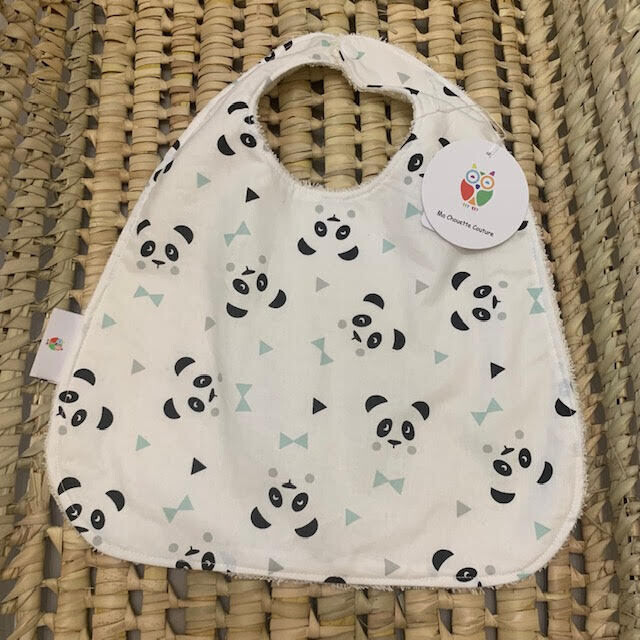 bavoir panda noeud vert