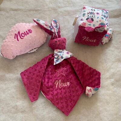 Coffret chouettes indiennes fuschia